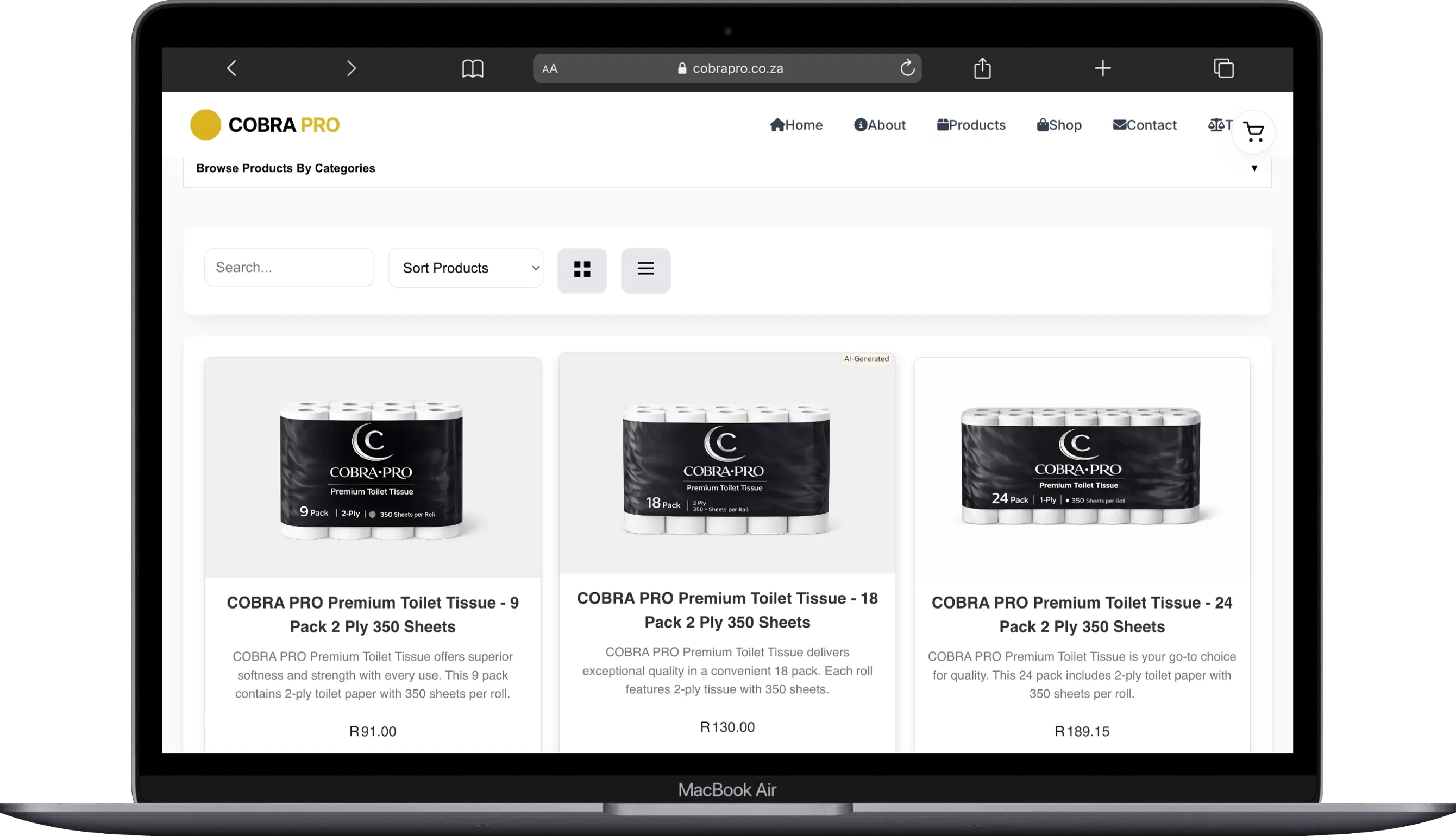 Cobra Pro ecommerce store