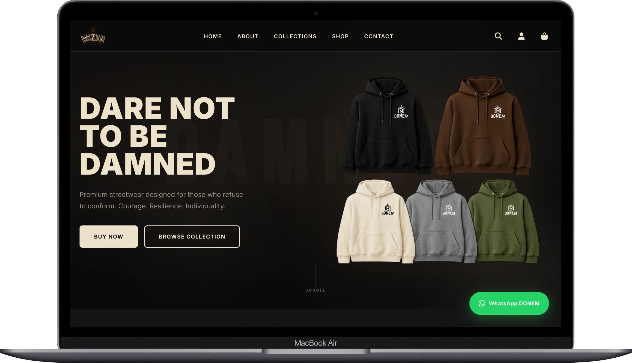 DONEM streetwear ecommerce store